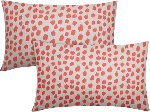 Miniatura 97 de Fundas de almohada marrón y blancas de 18 x 18 pulgadas, juego de 2 almohadas boho grises con lunares, fundas de almohada modernas estampadas