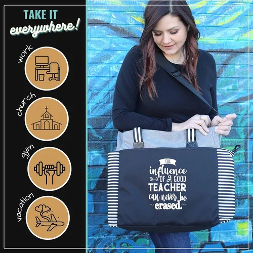Miniatura 91 de Brooke & Jess Designs Teacher Tote Bag for Work - Teacher Handbag Gifts for Women, Teacher Bag Best Teacher Appreciation Gift