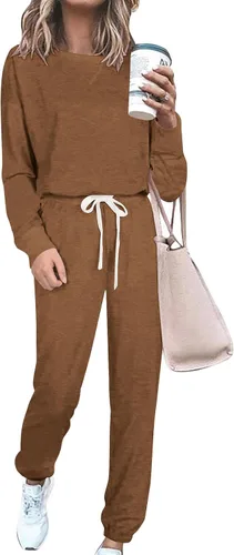 Miniatura 32 de Prettygarden - Conjunto de pijama de dos piezas para mujer, diseño de teñido anudado, sudadera informal de manga larga con pantalones largos, ropa