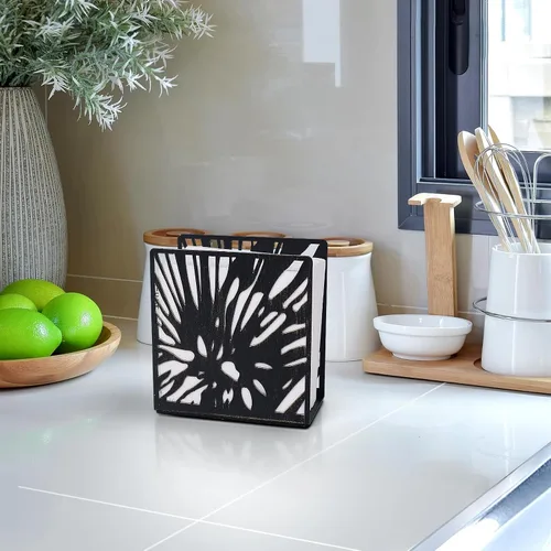 Miniatura 7 de Servilletero negro para mesa, dispensador vertical moderno de metal para servilletas de papel, adecuado para cocina, comedor, cóctel, uso