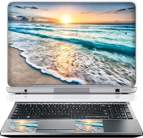 Miniatura 6 de Meffort Inc Adhesivo decorativo para laptop de hasta 12.3 pulgadas (incluye 2 muñequeras) - Nubes de galaxia