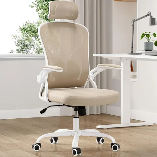 Miniatura 9 de Ergonomic Office Chair, Home Desk Chair with Adjustable & 30° Rotating Headrest, Vertical Adjustable Lumbar Support, Breathable Mesh Back, Elastic