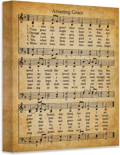 Miniatura 10 de Amazing Grace - Póster artístico para pared, impresión artística sin marco de 11 x 14 pulgadas, gran inspiración, hojas musicales para regalo