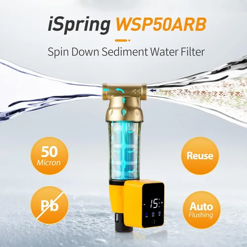 Miniatura 7 de iSpring Sistema de filtro de agua para toda la casa y suavizante de filtro de agua reutilizable para toda la casa WSP-50SL, incluye silifos que