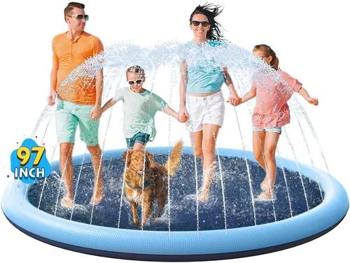 Miniatura 10 de VISTOP - Alfombrilla antideslizante para niños y perros, juguetes acuáticos de verano para piscinas de aspersión - Alfombrilla divertida para jugar