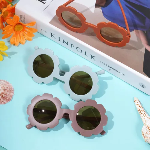Miniatura 5 de 8 lentes de sol, gafas de sol redondas en forma de flor para accesorios de fiesta, regalos divertidos