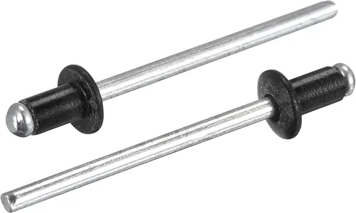 uxcell Remaches ciegos de aluminio, 0.126 in x 0.197 in (1/8 pulgadas x 13/64 pulgadas), remache de extremo abierto, cabeza redonda plana para unir