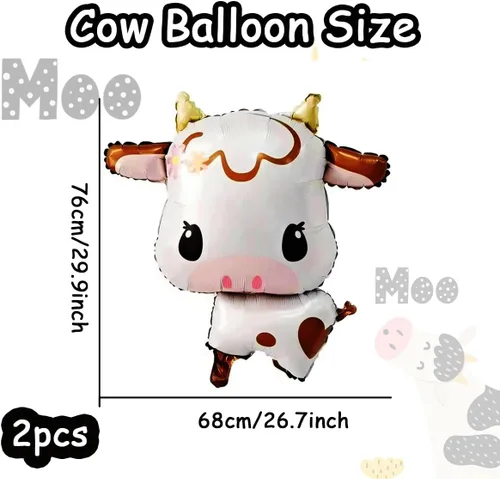 Miniatura 2 de Globos de vaca lindo globo de papel de aluminio, ideal para baby shower, cumpleaños y decoración de fiesta temática de animales de granja