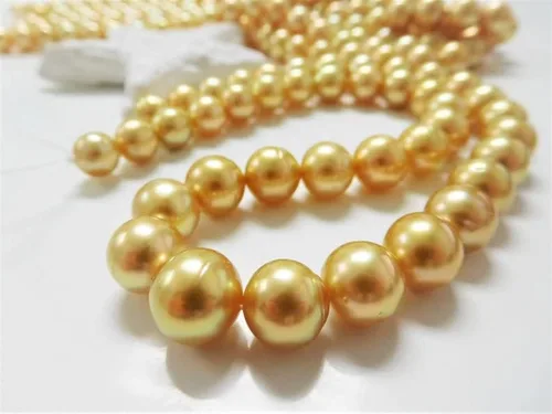 Miniatura 4 de Collar de perlas doradas tibetanas naturales, collar de boda, collar de perlas de concha, collar de perlas, joyería de boda, collar de dama