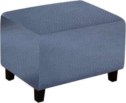 Miniatura 10 de Funda otomana de sofá resistente al desgaste, funda otomana rectangular elástica, funda para taburete de pies, fundas de taburete extraíbles