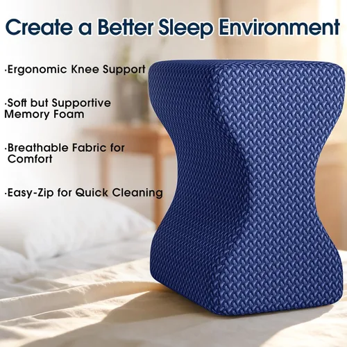 Miniatura 4 de BlissTrends Memory Foam Knee Pillow, Knee Pillow for Side Sleepers, Leg Pillows for Sleeping Blood Circulation, Elevation Pillow for Spine Aligning