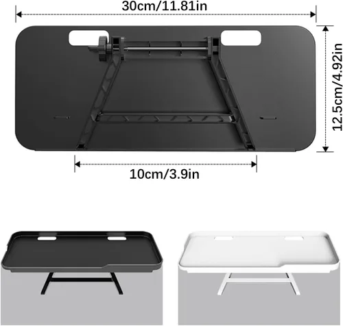 Miniatura 2 de JIANNI Estante superior para monitor, estante superior de TV de 2 piezas con agujeros de cuerda y plataforma antideslizante, instalación rápida sin