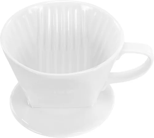 Miniatura 10 de Pour Over Ceramic - Cafetera de cerámica con 3 agujeros de fondo plano, cono de filtro lento de porcelana para viajes, campamento, oficina, hogar