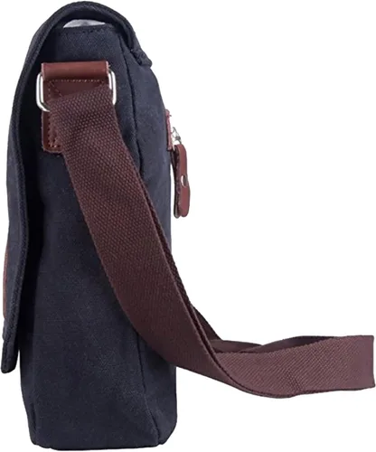 Miniatura 3 de HuaChen Vintage Canvas Messenger Bag,Travel Shoulder Satchel Unisex Crossbody Purse Bookbag for 14 Inch Laptop