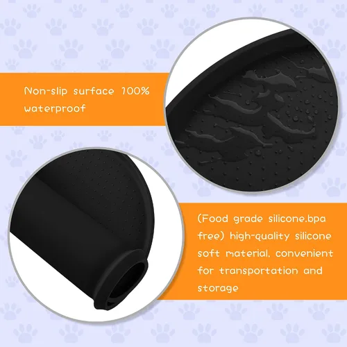 Miniatura 3 de Estera de Comida para Perros 100% Impermeable de 1.27 cm de Borde Elevado, Libre de BPA, de Silicona, para Perros y Gatos, Protege los Pisos, Arena