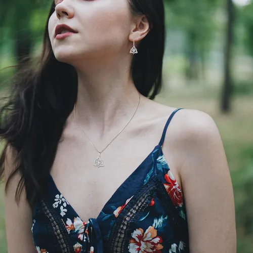 Miniatura 2 de STARCHENIE Collar de nudo celta para mujer de plata de ley 925 con dije de nudo de amor de la Trinidad Metal