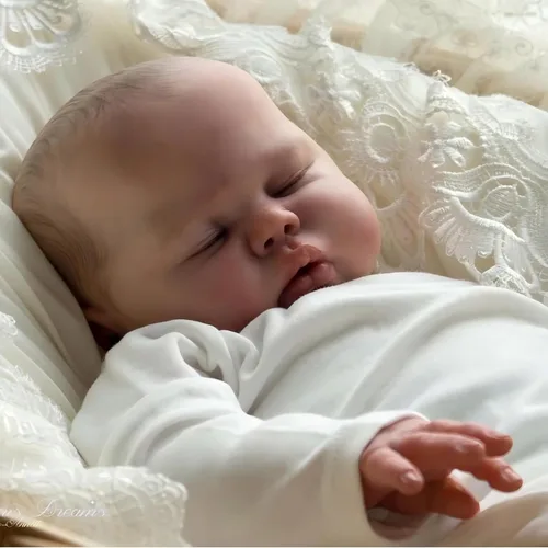Miniatura 4 de iCradle Preciosa muñeca de bebé Reborn de 20 pulgadas, 19.7 in, de silicona suave, con ojos cerrados, muñeca recién nacida, regalo para mayores de 3