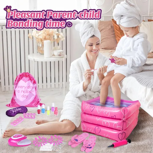 Miniatura 4 de Shemira Set de regalo para niñas de 7, 8, 9, 10 a 12 años, juguetes de día de spa, kit de manicura y pedicura para niños, kit de arte de uñas
