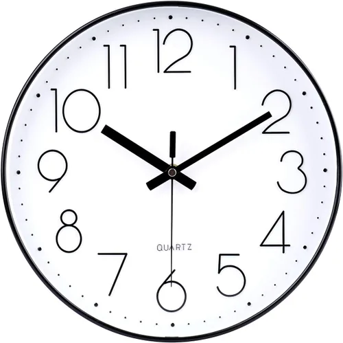 Miniatura 19 de jomparis Reloj de Pared Morado de 12 Pulgadas Reloj de Pared de Cuarzo Silencioso para Dormitorio, Hogar, Sala de Estar