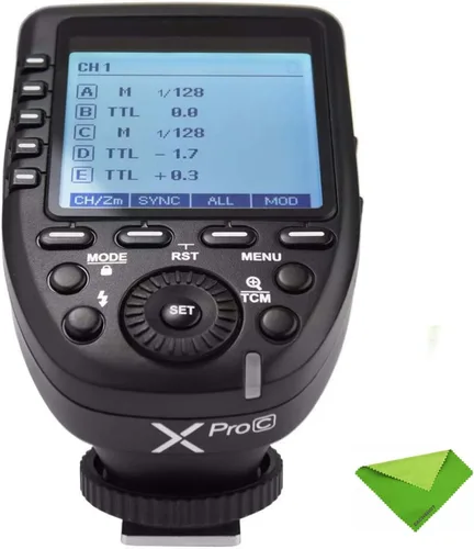 GODOX Xpro-C 1/8000s HSS TTL Disparador de flash inalámbrico 5 botones de grupo dedicados 11 funciones personalizables para Canon EOS Hotshoe cámara