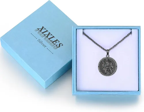 Miniatura 7 de Collar con colgante de plata de ley 925 con medalla de San Patrón, joyería religiosa para hombres y mujeres, con cadena de acero inoxidable 316L