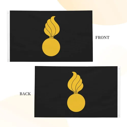 Miniatura 5 de Banderas de insignia de rama de artillería de doble cara de 3 x 5 pies, bandera ligera para decoración al aire libre, banderas para fiestas