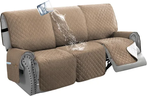 Miniatura 14 de H.VERSAILTEX Funda de sofá reclinable 100% impermeable con bolsillo para 2 asientos, antideslizante, suave, lavable, protector de muebles