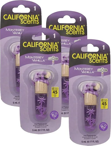 California Scents Ambientadores colgantes, collar de vial colgante, ambientador colgante para automóvil y eliminador de olores para olores fuertes