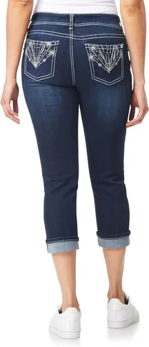 Miniatura 3 de WallFlower Luscious Curvy 23.5" Crop Mid-Rise Bling Insta Stretch Juniors (estándar y Plus)