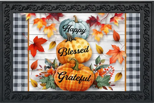 Miniatura 9 de Briarwood Lane Felpudo floral con tarro de masón de otoño