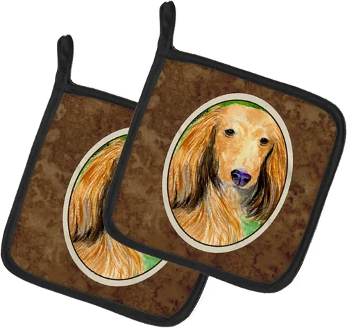 Miniatura 303 de Caroline's Treasures SS8617PTHD - Juego de soportes para ollas de cocina resistentes al calor, almohadillas calientes para horno para cocinar, Husky