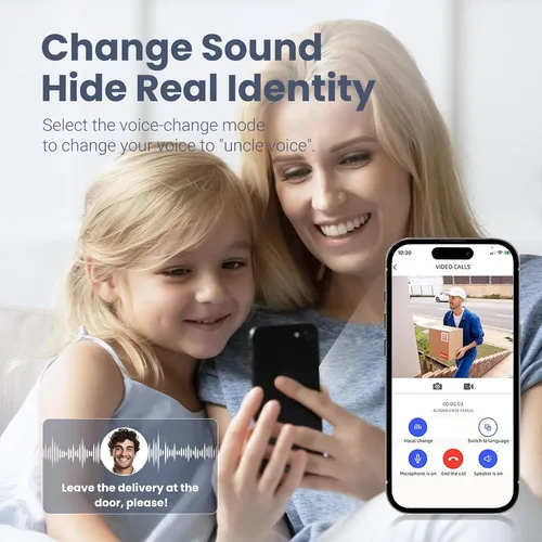 Miniatura 5 de Timbre de video inalámbrico Wi-Fi con audio bidireccional, cámara de puerta delantera al aire libre, visión nocturna y almacenamiento en la nube