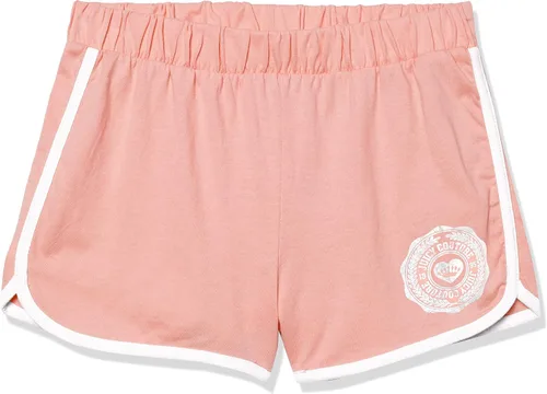 Juicy Couture Pantalones cortos para niñas, estilo pull-on con cintura elástica, diseños de logotipos coloridos
