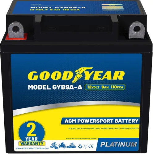 Miniatura 19 de Goodyear GYTX4L - Batería AGM de 12 voltios 4 AH, 50 CCA, recargable de alto rendimiento, sin mantenimiento, SLA - AGM para motocicleta, ATV, UTV, 4