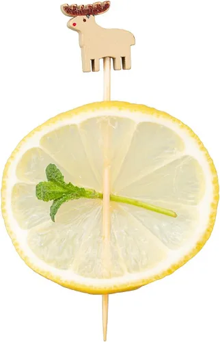 Miniatura 10 de Brochetas de cóctel de 2.75 pulgadas, 100 pinchos de aperitivo de labios sexys, puntiagudos, resistentes, palillos de dientes de bambú rojo