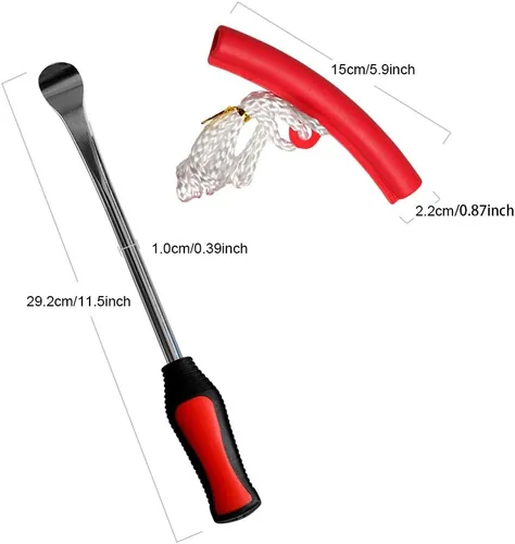 Miniatura 2 de Asooll Cucharas de neumáticos de 11.5 pulgadas, herramientas para cambiador de neumáticos de motocicleta, kit de reparación de palancas de hierro