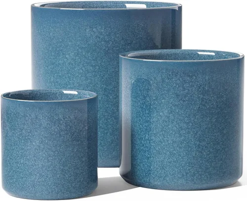 Miniatura 8 de LE TAUCI Macetas de cerámica para interiores, macetas de 10+8+6 pulgadas para plantas de interior, macetas para flores con puntos elevados