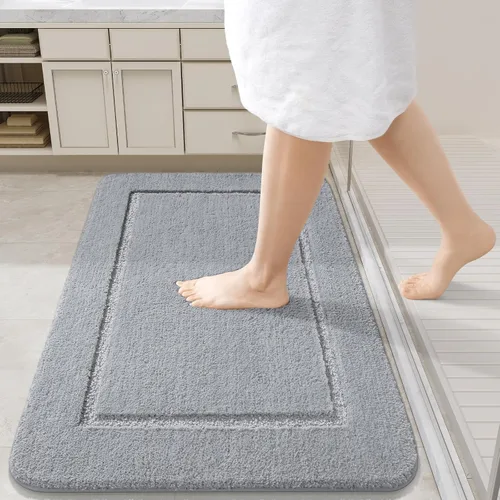 Miniatura 13 de LOCHAS Alfombras de baño, alfombra larga de baño de 24" x 60", alfombra antideslizante lavable para baño, alfombra suave y gruesa absorbente