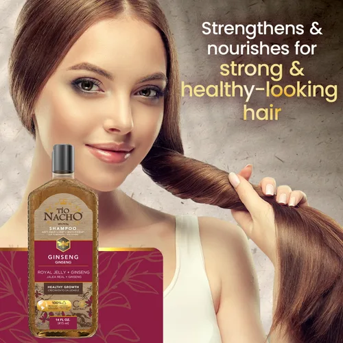 Miniatura 3 de TIO NACHO Shampoo Ginseng con Jalea Real - Reduce la caída del cabello 14 Onzas Líquidas