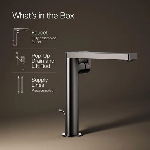 Miniatura 13 de Kohler 73168-4-TT Composed - Grifo alto para lavabo de baño con manija de palanca, 1.2 gpm, titanio vibrante