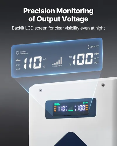 Miniatura 5 de VEVOR Convertidor de Voltaje Reductor, 2000VA, Convertidor de Energía de Voltaje de Servicio Pesado, Transformador de Energía de 220V a 110V, con 2