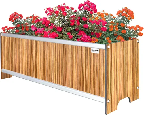 Miniatura 7 de Foreman Cama de jardín elevada (36 x 12 x 14 pulgadas) resistente a la intemperie, maceta para exteriores con drenaje para camas de verduras
