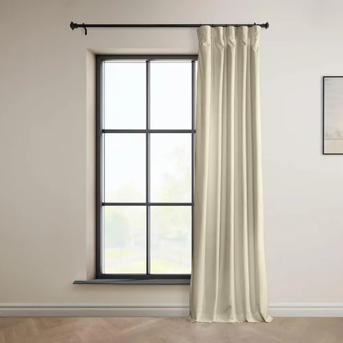 Miniatura 2 de HPD Half Price Drapes - Cortinas de terciopelo de lujo con bloqueo de luz para dormitorio (1 panel), 50W X 84L, cortinas Hotel con bloqueo de luz
