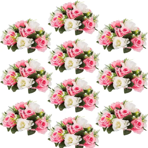 Miniatura 16 de Centros de mesa de flores para mesas de boda: decoraciones de mesa de Halloween, bolas de flores negras, centros de mesa para compromiso, ceremonia