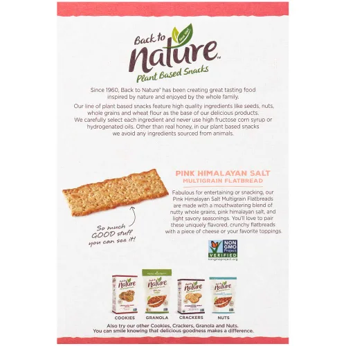 Miniatura 4 de Back to Nature - Galletas de trigo Stoneground - Ajo y hierbas - Ingredientes reales como trigo de grano entero, semillas de lino y sal marina - Sin