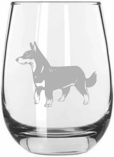 Miniatura 380 de Sakhalin Husky Dog - Copa de vino grabada personalizada de 15.25 onzas sin tallo