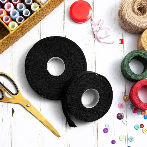 Miniatura 2 de 2 rollos/20 yardas, correas de algodón de 1 pulgada para decoración de manualidades, cinta de costura pesada, bolsas de envoltura para el hogar