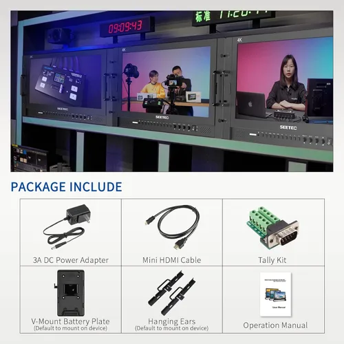 Miniatura 8 de P173-9HSD-RM 17.3 "7RU Monitor de Director LCD de Transmisión de Montaje en Rack con 3G SDI HDMI YPbPr Entrada y Salida Full HD 1920 × 1080