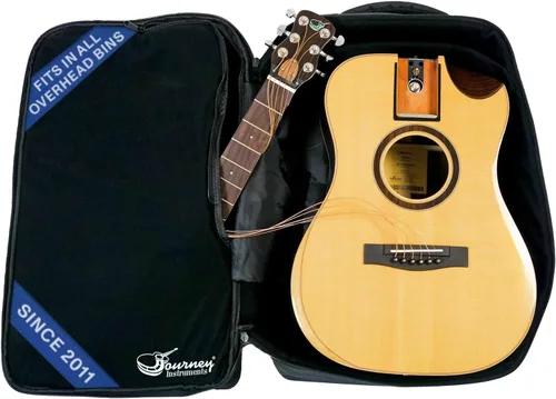 Miniatura 10 de Journey Instruments Guitarra de viaje de fibra de carbono – OB660M Guitarra acústica de bajo portátil con sistema plegable patentado – Estuche