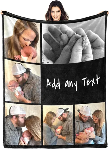 Miniatura 13 de Manta personalizada con fotos, manta personalizada con fotos para parejas, papá, mamá, niños, perros, amigos, cumpleaños, boda, Navidad, Año Nuevo
